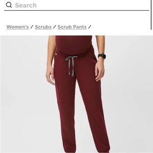 Figs Women's Burgundy Maternity Zamora Jogger Pants